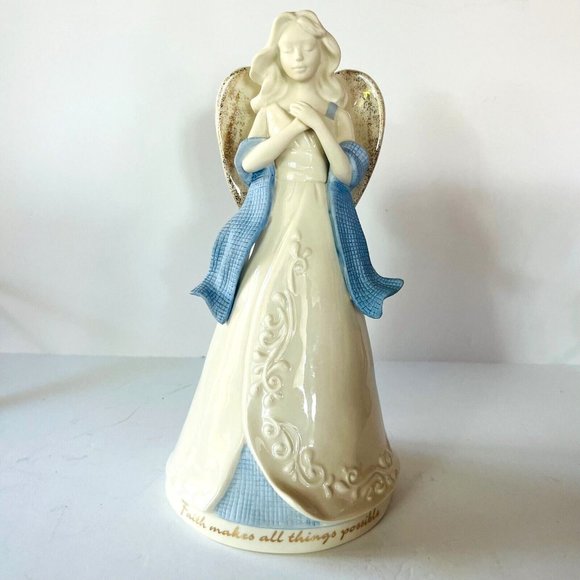 Lenox Gifts of Grace 9" Angel Figurine *Faith/Wind Up  Musical/Porcelain Glossy - Picture 1 of 15